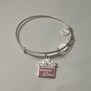 Alex and Ani Silver Bracelet with Sending Love Charm